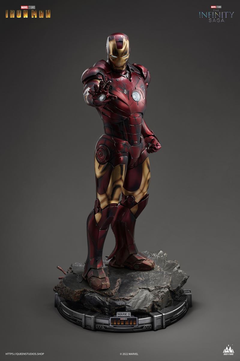 Iron Man Mark 3 Battle Damaged Statue 1/2