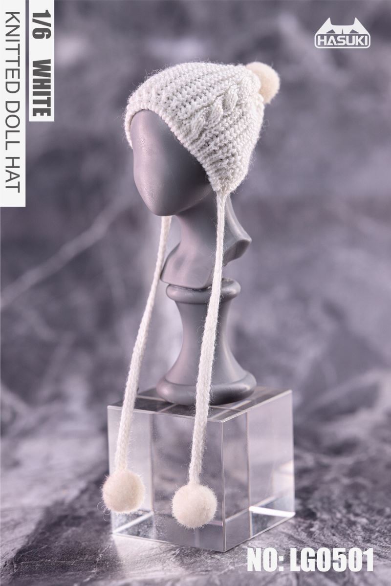Fashion trend Double hanging ball Handmade Knitted wool cap 1/6