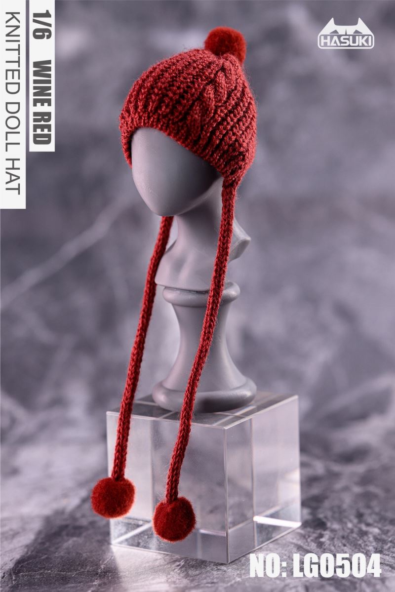 Fashion trend Double hanging ball Handmade Knitted wool cap 1/6