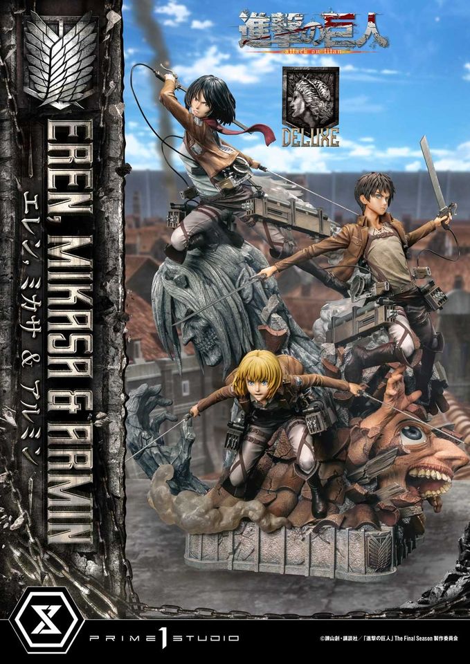 Attack On Titan Eren, Mikasa & Armin Deluxe Version