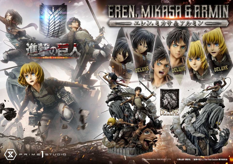 Attack On Titan Eren, Mikasa & Armin Deluxe Version