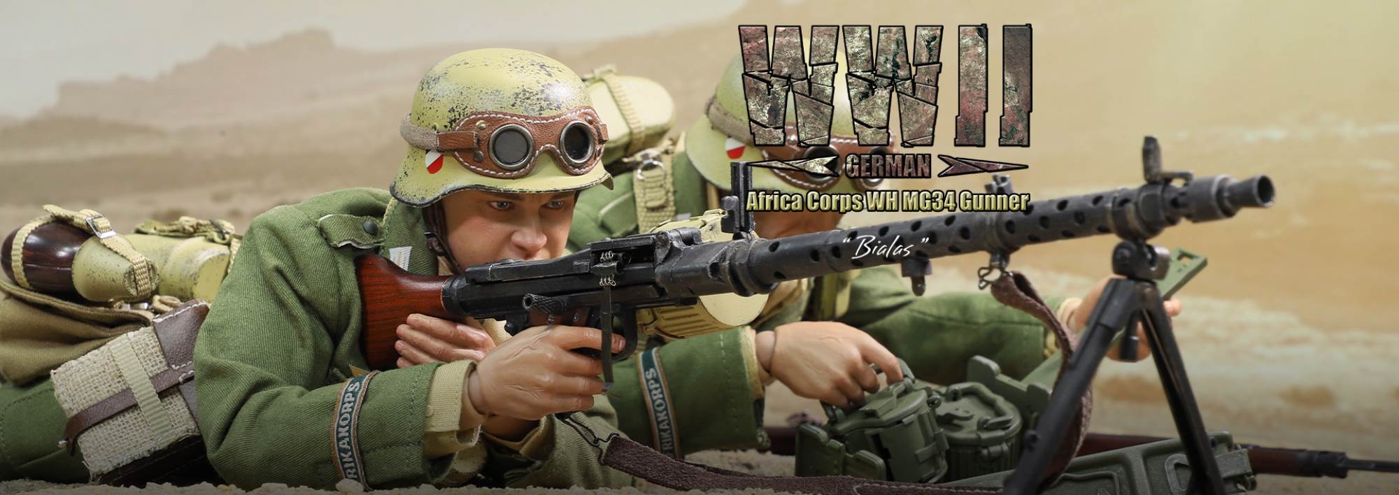 WWII North African Wehrmacht Machine Gunner - Beas 1/6