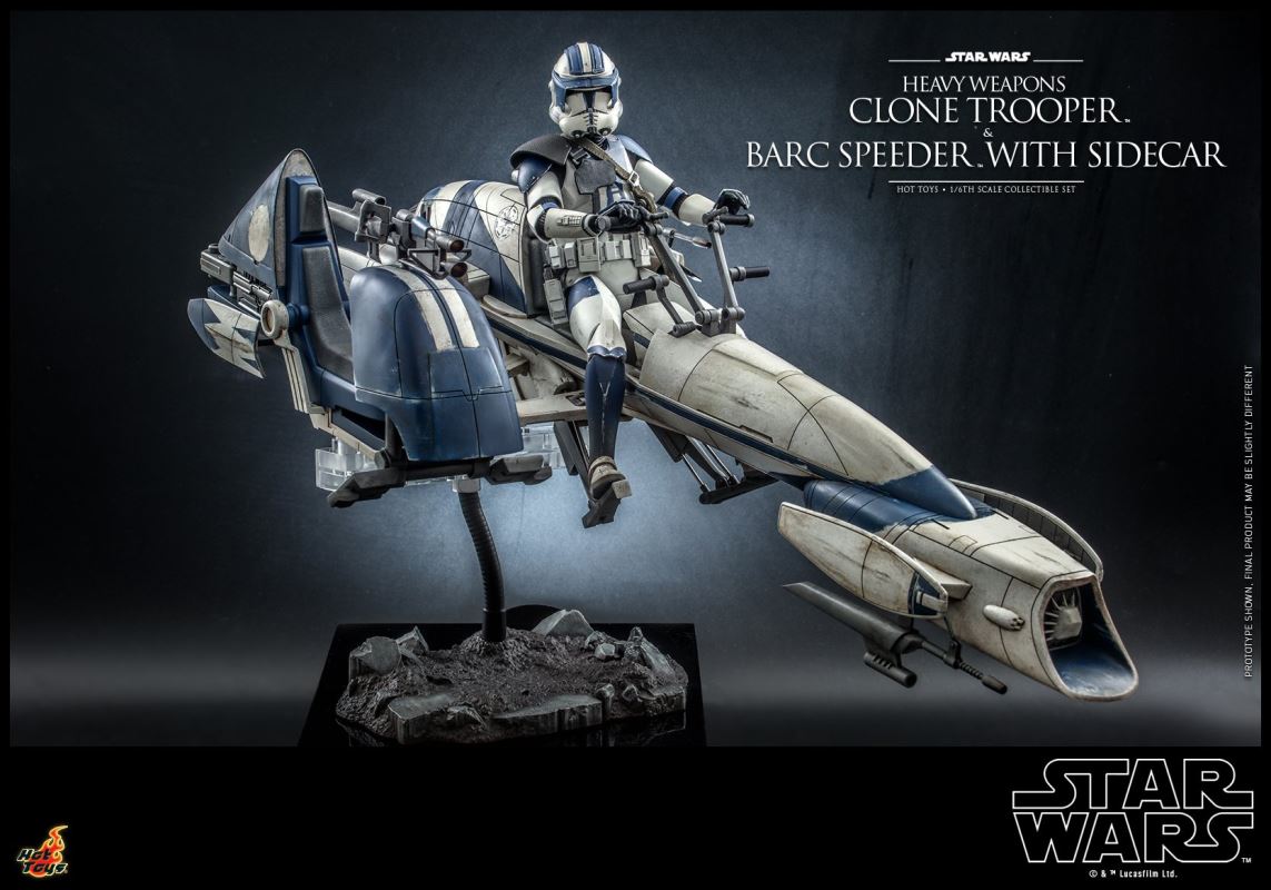 Star Wars: The Clone Wars - Heavy Weapons Clone Trooper and BARC Speeder with Sidecar Collectible Set 1/6