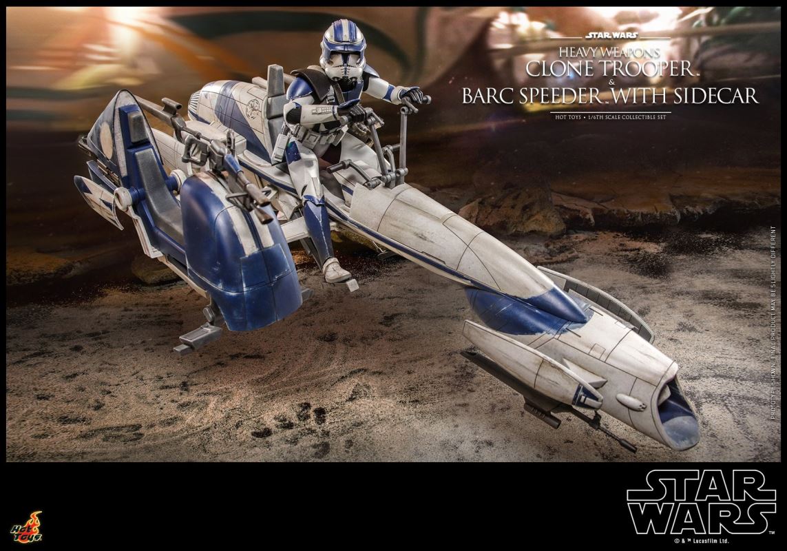 Star Wars: The Clone Wars - Heavy Weapons Clone Trooper and BARC Speeder with Sidecar Collectible Set 1/6