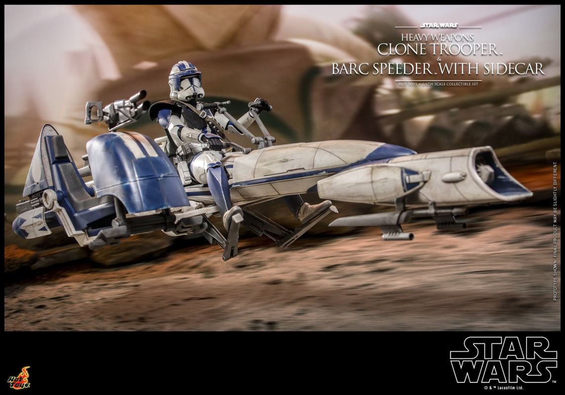 Star Wars: The Clone Wars - Heavy Weapons Clone Trooper and BARC Speeder with Sidecar Collectible Set 1/6
