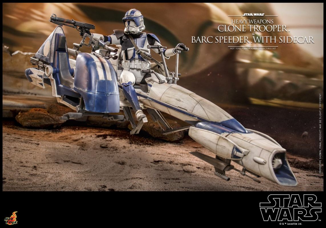 Star Wars: The Clone Wars - Heavy Weapons Clone Trooper and BARC Speeder with Sidecar Collectible Set 1/6