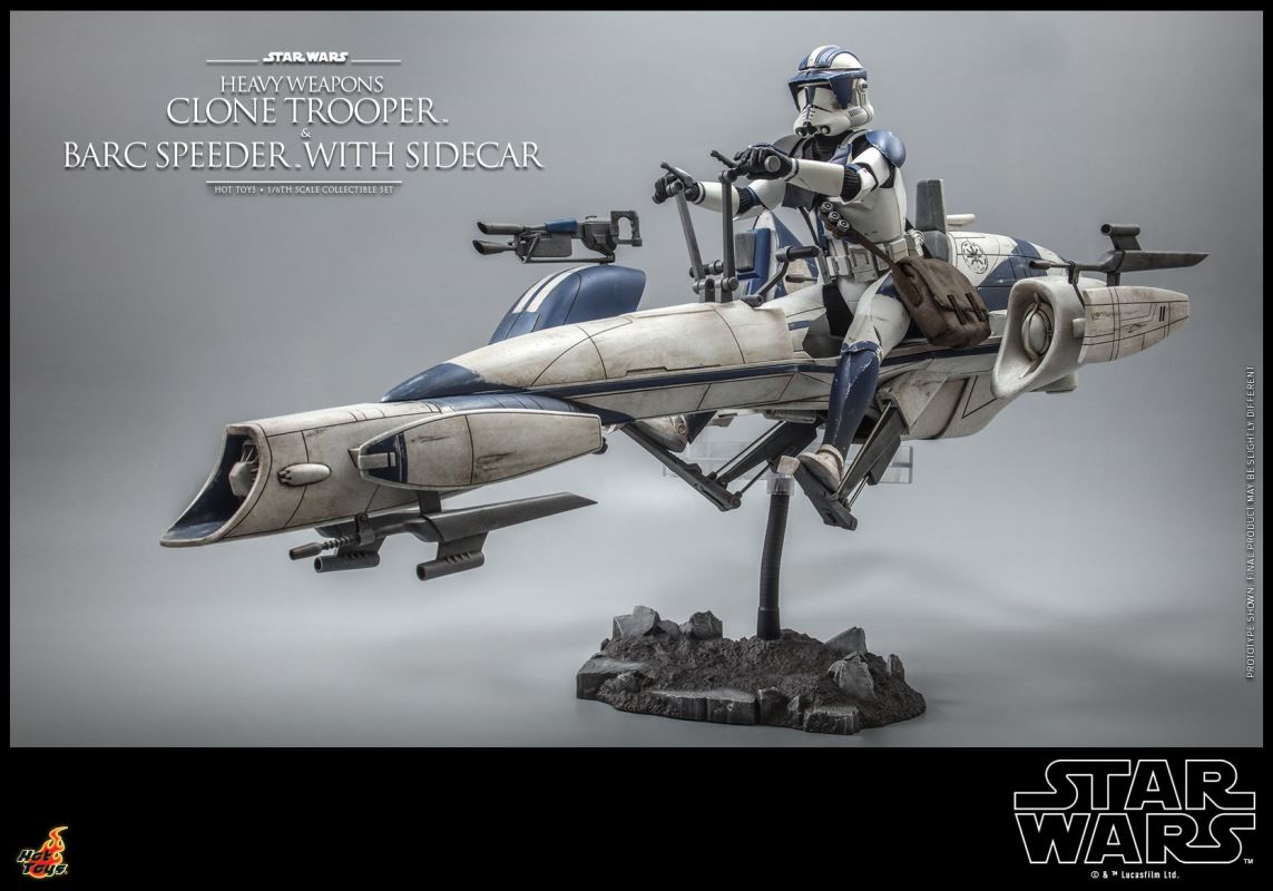 Star Wars: The Clone Wars - Heavy Weapons Clone Trooper and BARC Speeder with Sidecar Collectible Set 1/6