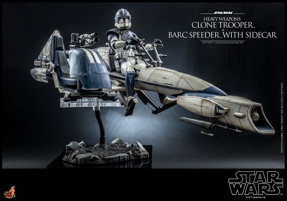Star Wars: The Clone Wars - Heavy Weapons Clone Trooper and BARC Speeder with Sidecar Collectible Set 1/6