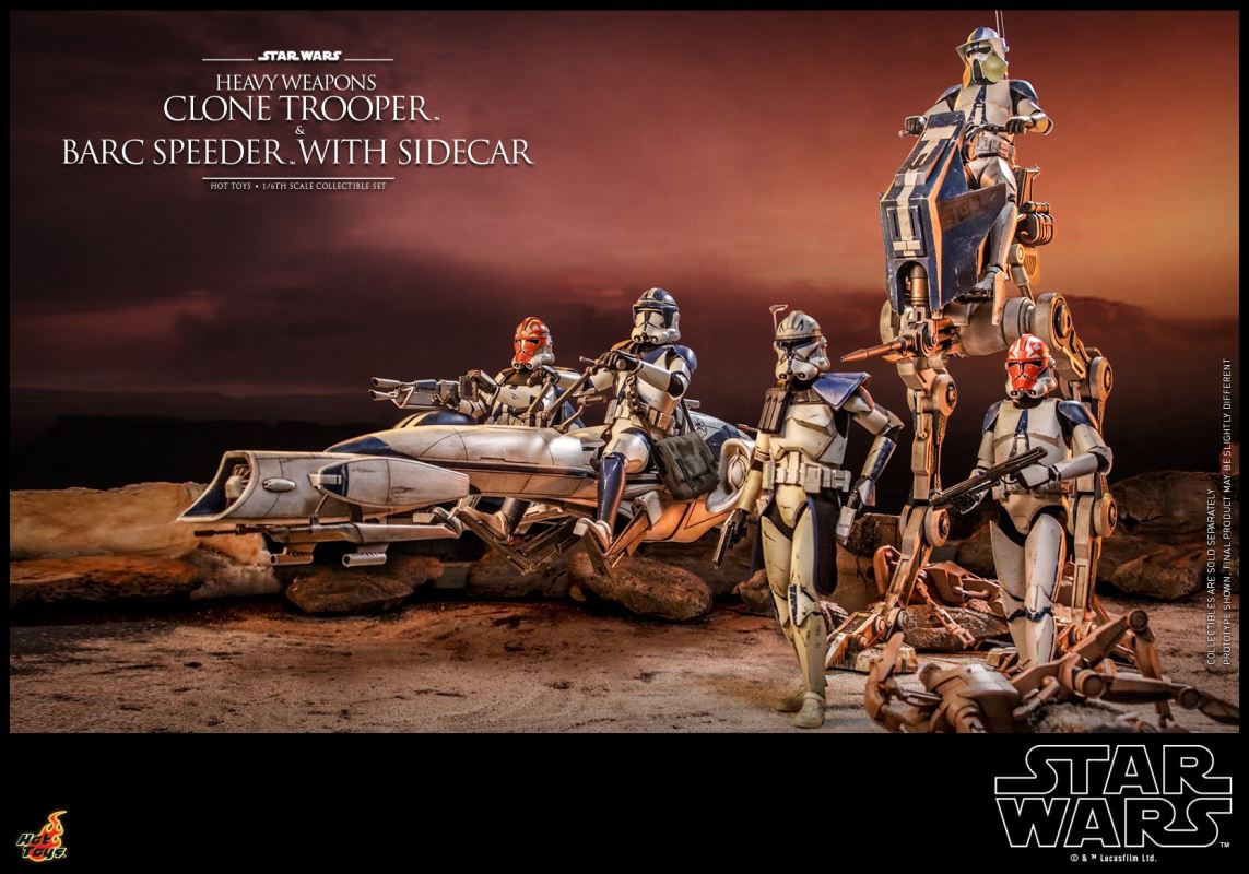 Star Wars: The Clone Wars - Heavy Weapons Clone Trooper and BARC Speeder with Sidecar Collectible Set 1/6