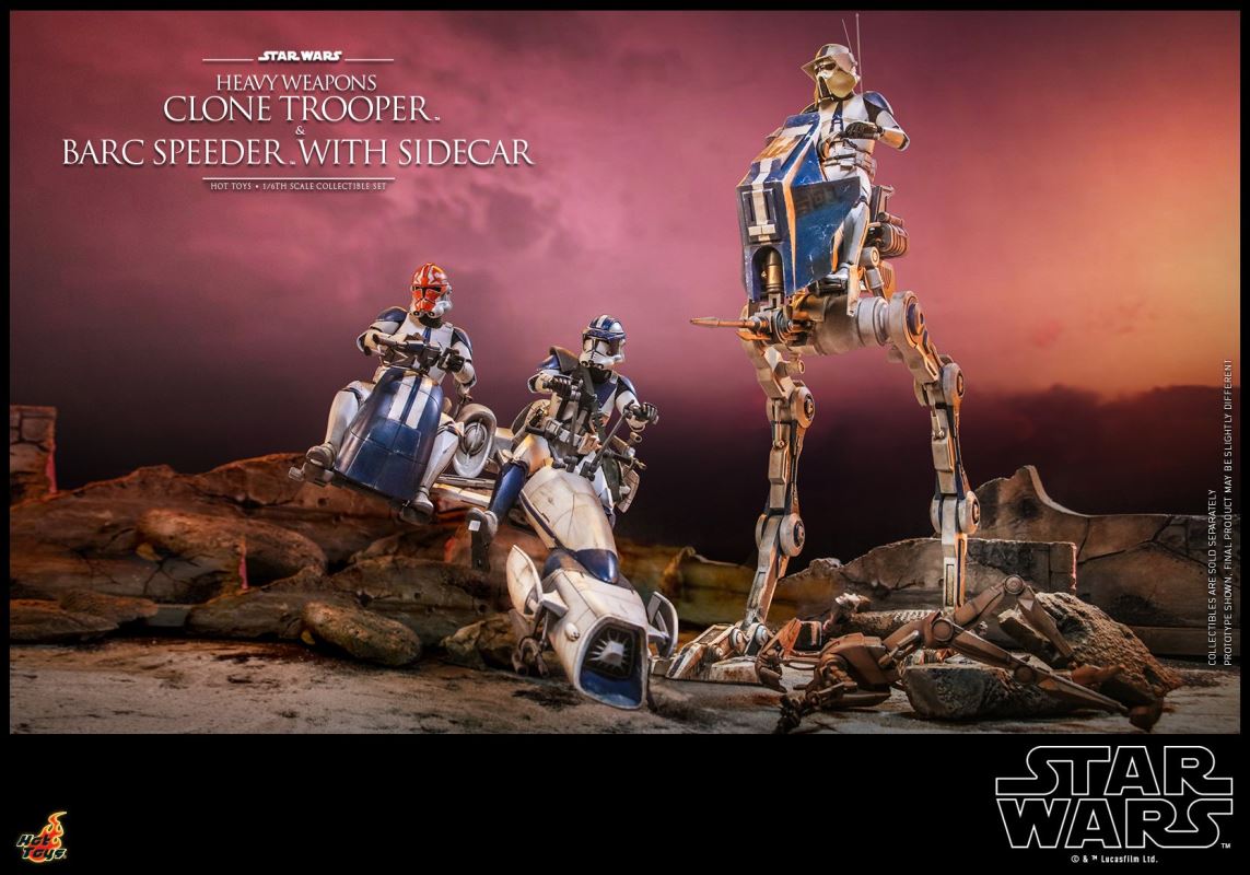 Star Wars: The Clone Wars - Heavy Weapons Clone Trooper and BARC Speeder with Sidecar Collectible Set 1/6