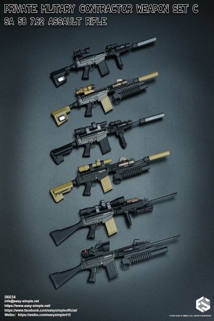 Private Military Contractor Weapon Set 1/6