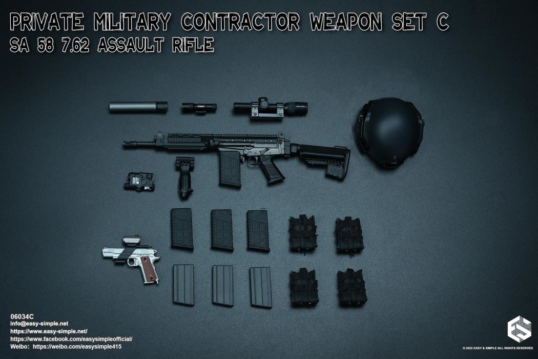 Private Military Contractor Weapon Set 1/6