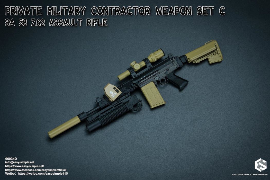 Private Military Contractor Weapon Set 1/6