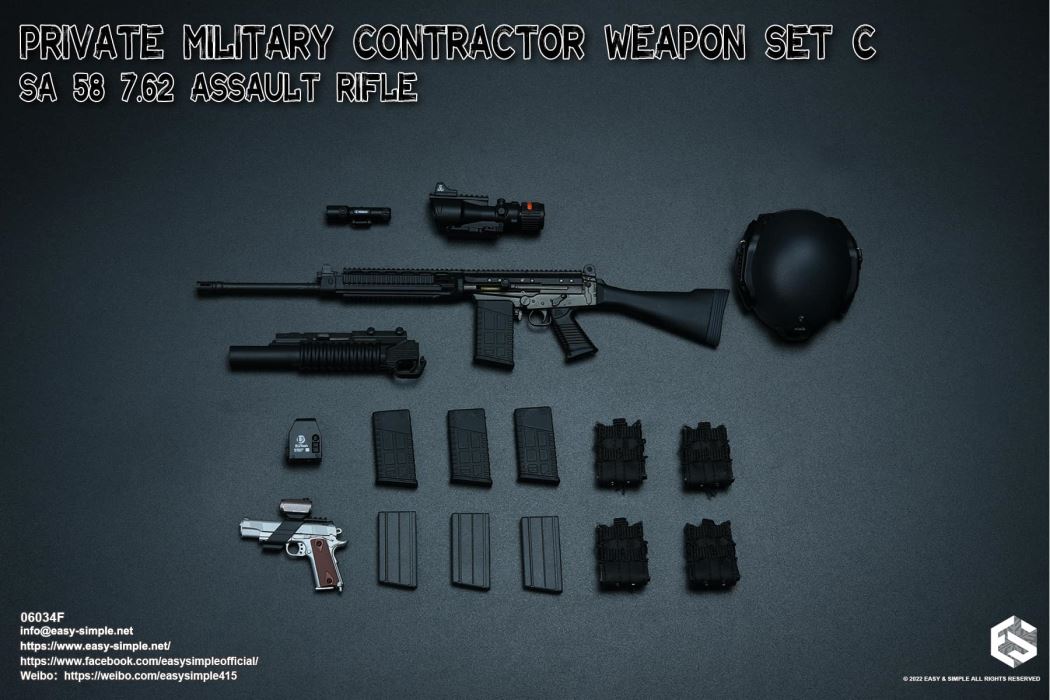 Private Military Contractor Weapon Set 1/6