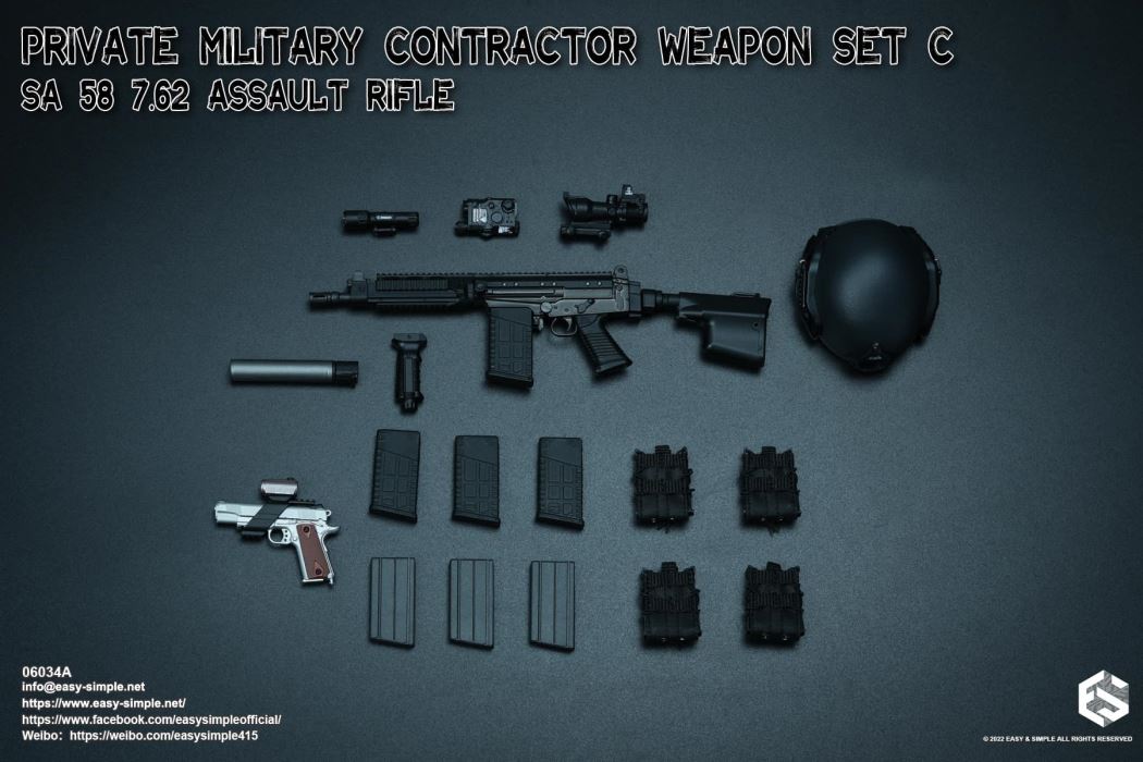 Private Military Contractor Weapon Set 1/6
