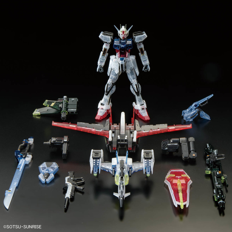 RG 1/144 Gundam Base Limited Yale Strike Gundam & Skygrasper Launcher / Sword Pack Set [Clear Color]