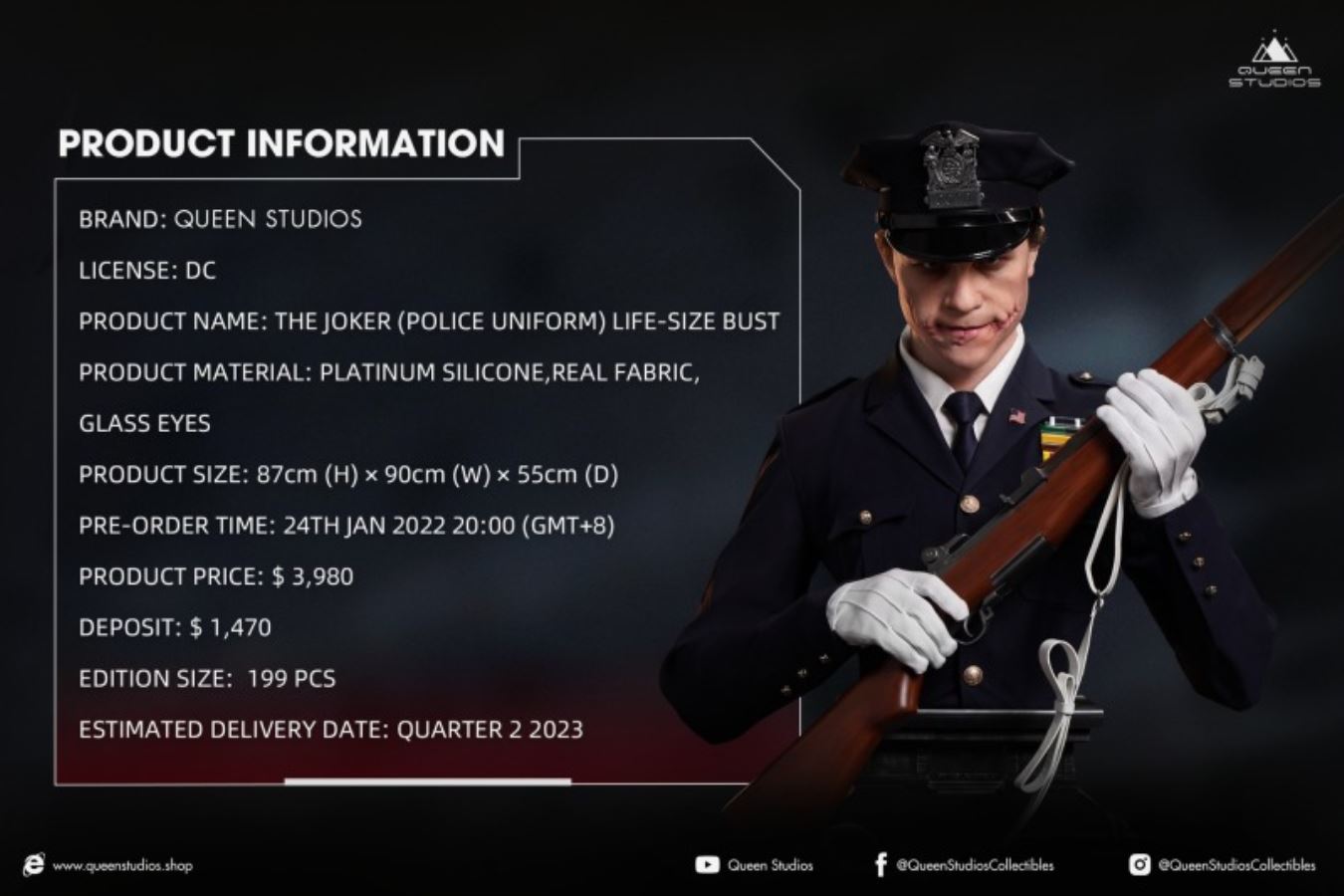  The Joker (Police Uniform) Life-Size Bust 1/1