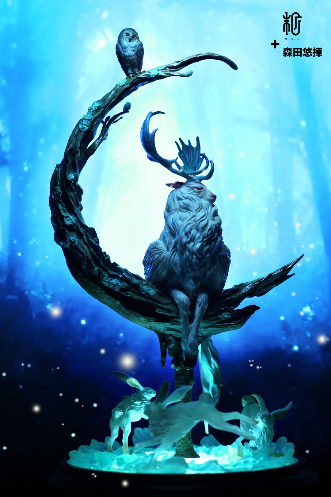 S+U+M x DOZE studio Owl and Blue Antlers