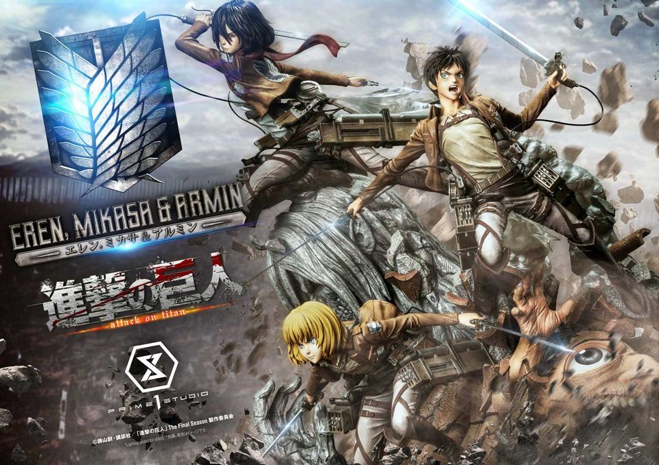 Attack On Titan Eren, Mikasa & Armin