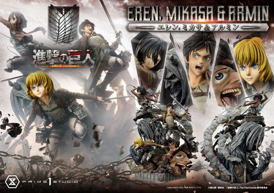Attack On Titan Eren, Mikasa & Armin