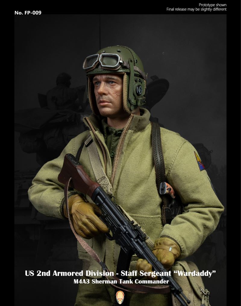 US 2nd Armored Division - Staff Sergeant Wardaddy Figure (Standard Edition) 1/6