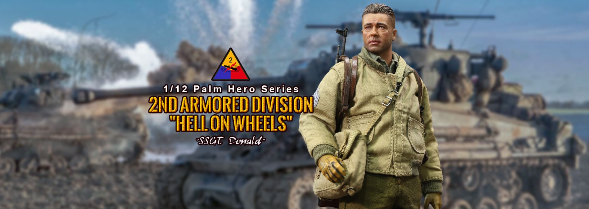 Commander Sherman of the Second Armored Division of the US Army in World War II 1/12