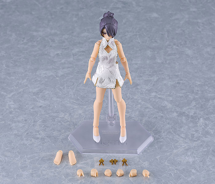 figma Female body (Mika) with Mini Skirt Chinese Dress Outfit (White)