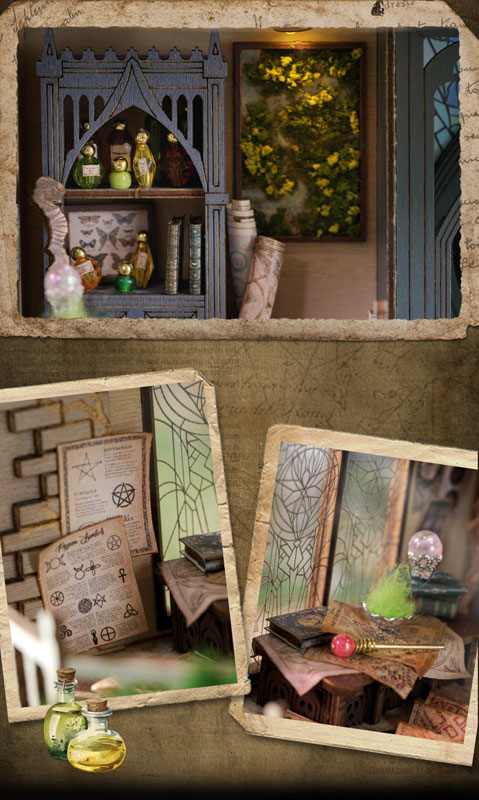 Miniature Dollhouse Magician's House Handmade Kit