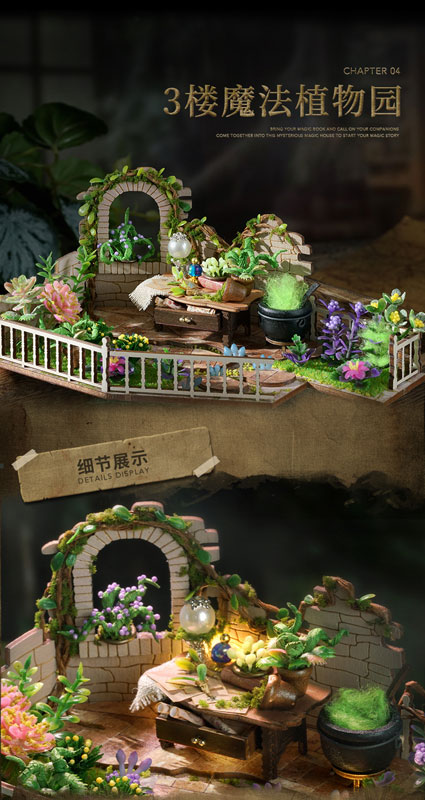 Miniature Dollhouse Magician's House Handmade Kit