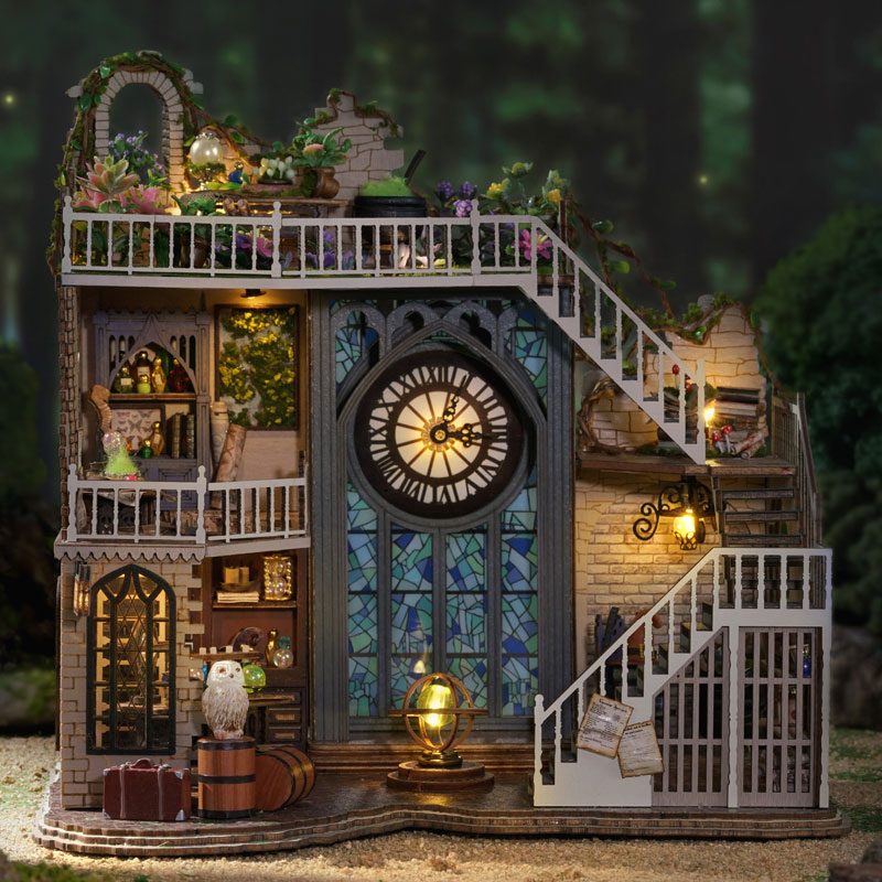 Miniature Dollhouse Magician's House Handmade Kit