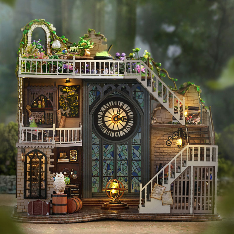 Miniature Dollhouse Magician's House Handmade Kit