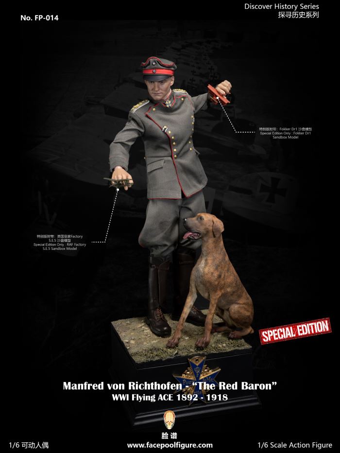 World War I ace pilot Red Baron 1/6