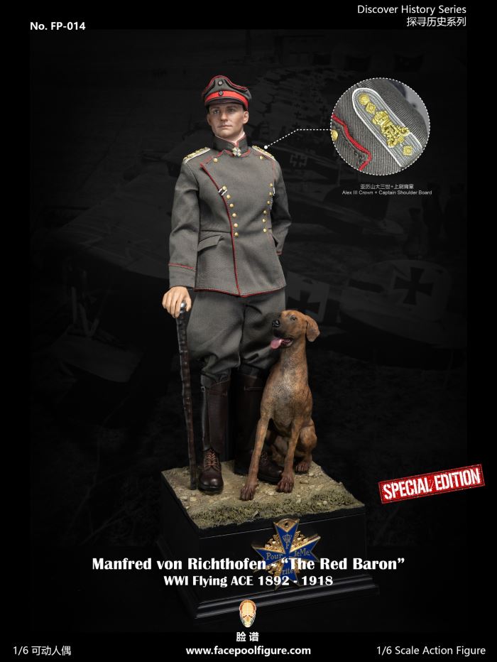 World War I ace pilot Red Baron 1/6