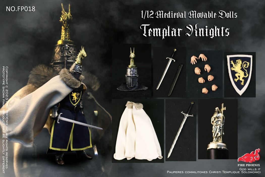 Die-casting alloy Medieval Malta Knights&Medieval Templar Knights Double Figure Set 1/12