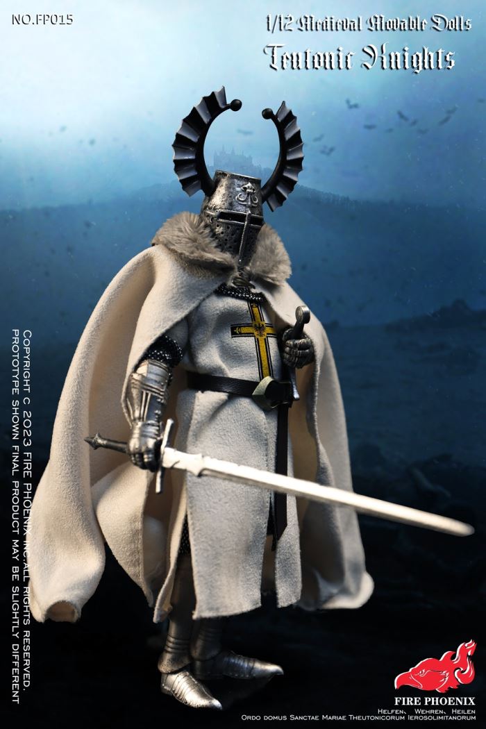 Die-casting alloy Medieval Teutonic Knights&Medieval Hospital Knights Double Figure Set 1/12