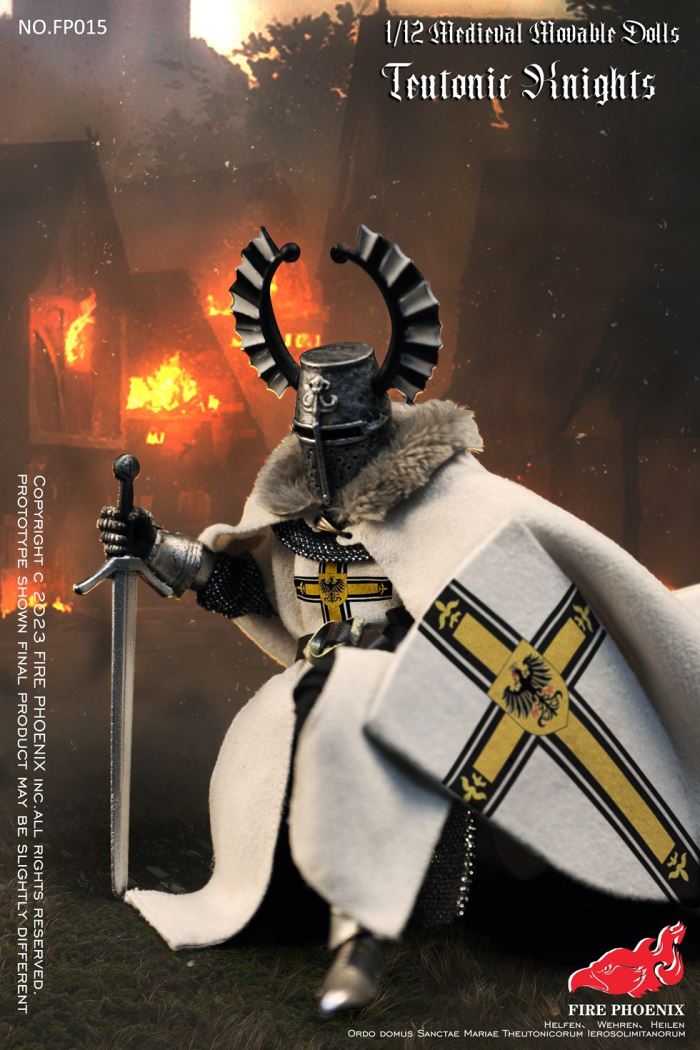 Die-casting alloy Medieval Teutonic Knights&Medieval Hospital Knights Double Figure Set 1/12