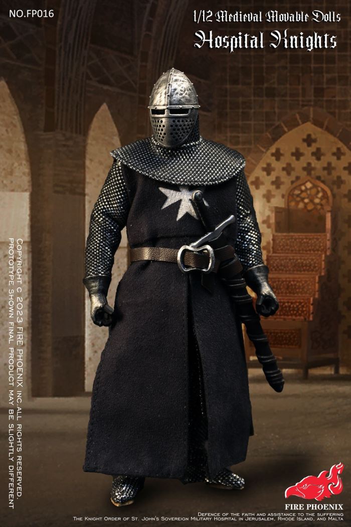 Die-casting alloy Medieval Teutonic Knights&Medieval Hospital Knights Double Figure Set 1/12