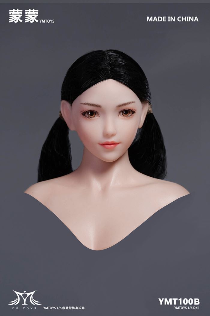 Asian movable eye female head sculpture [YMT100] 1/6