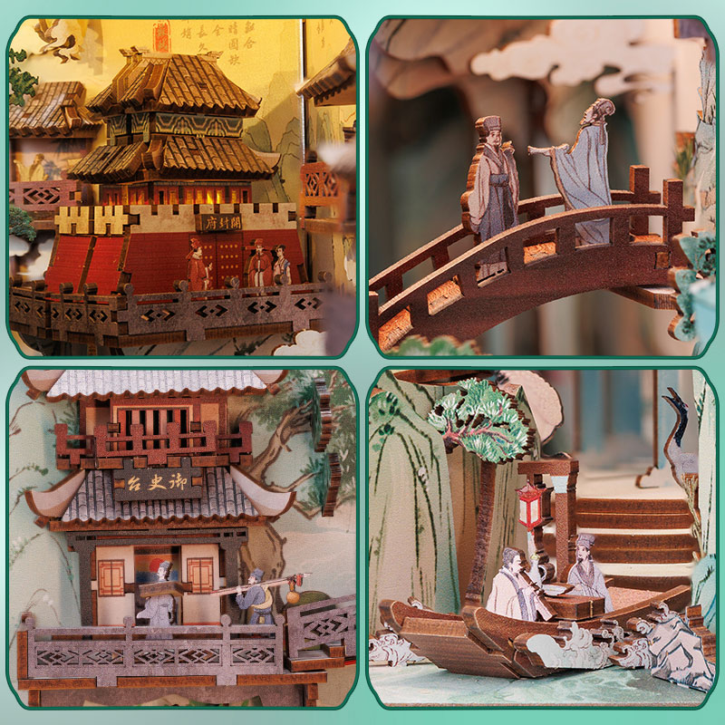 Miniature Dollhouse Su Dongpo`s Life Wooden DIY Kit