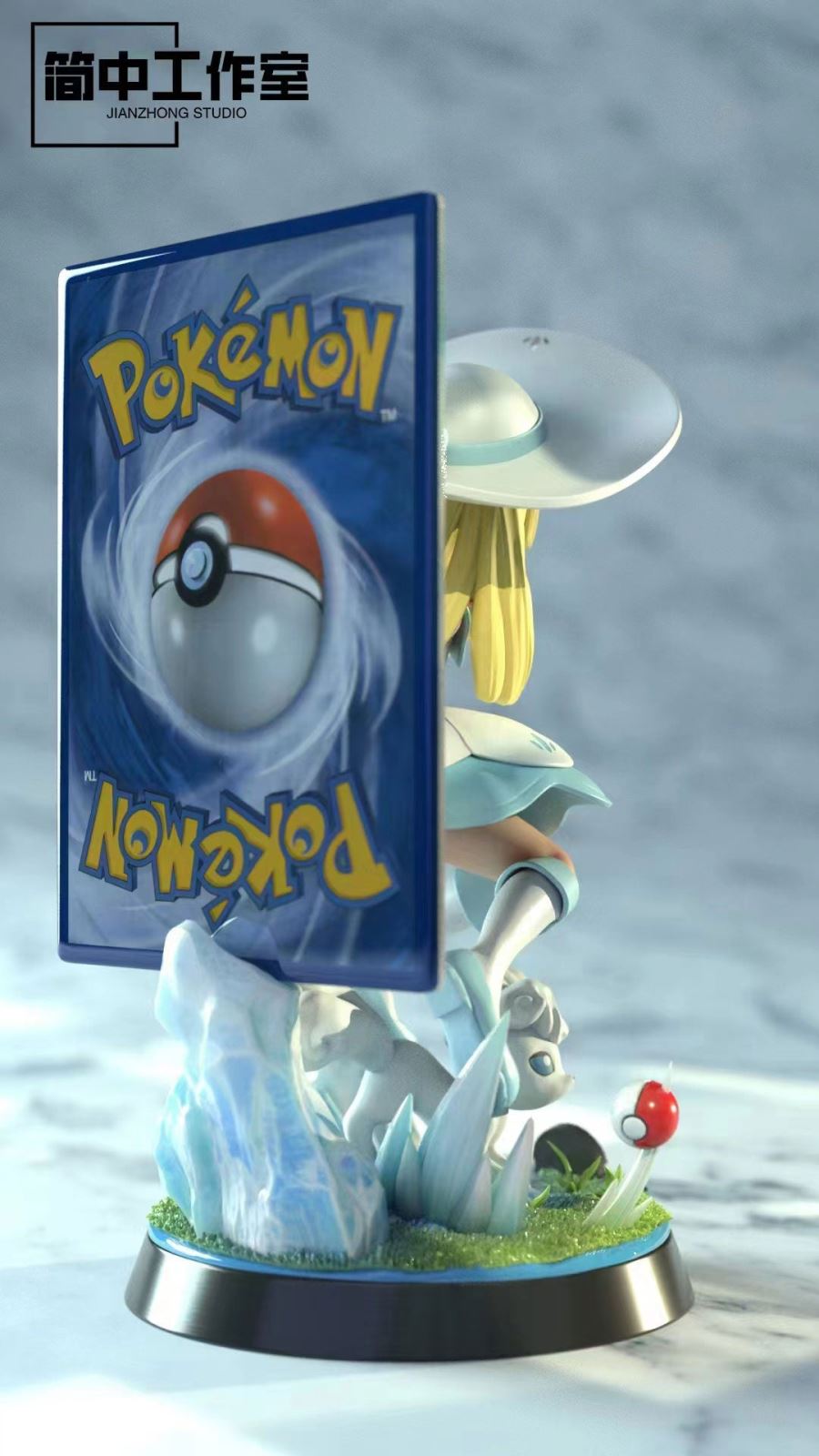 Lillie & Alolan Vulpix - Pokemon Resin Statue - JianZhong Studio