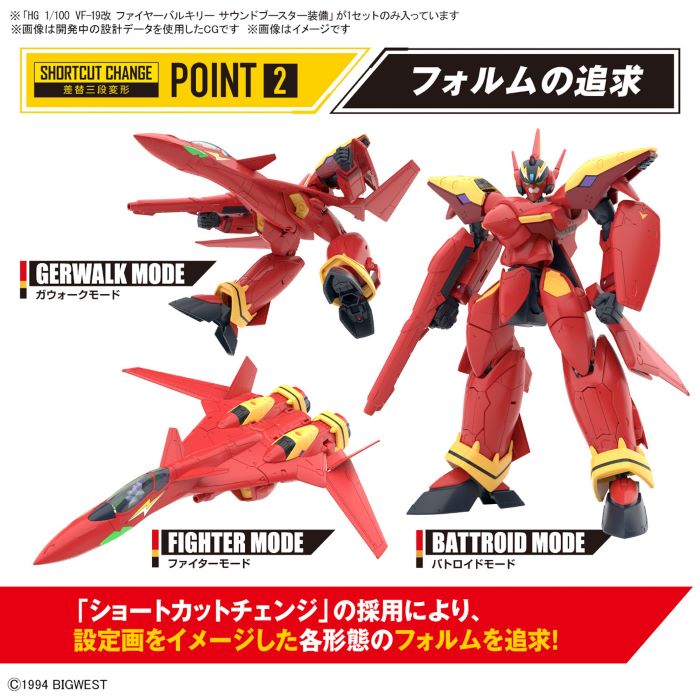 HG 1/100 VF-19 Kai Fire Valkyrie Sound Booster Equipped