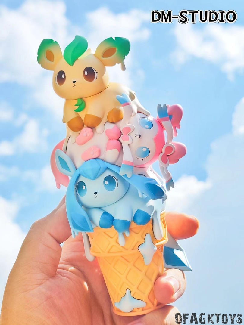 Ice Cream Sylveon & Glaceon & Leafeon - Pokemon Resin Statue - DM Studio