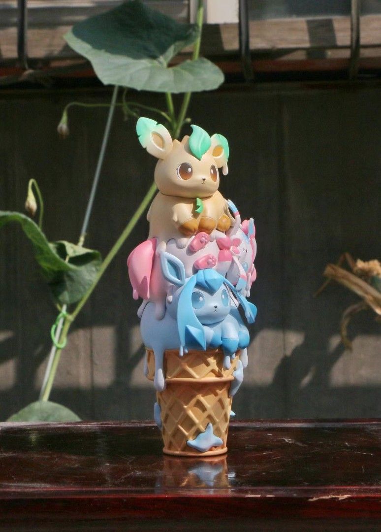 Ice Cream Sylveon & Glaceon & Leafeon - Pokemon Resin Statue - DM Studio