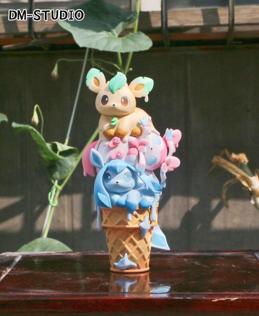 Ice Cream Sylveon & Glaceon & Leafeon - Pokemon Resin Statue - DM Studio