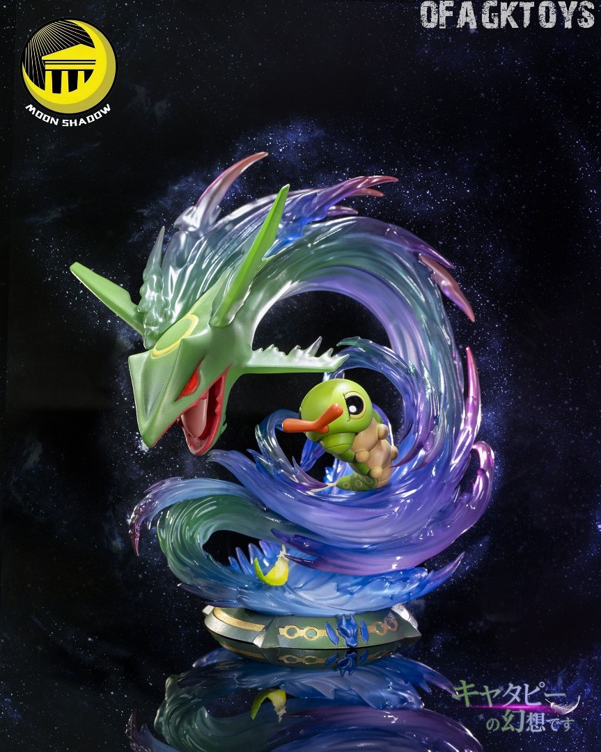 Evolution Series Caterpie evolute to Rayquaza with LED - Pokemon Resin Statue - Moon Shadow Studios