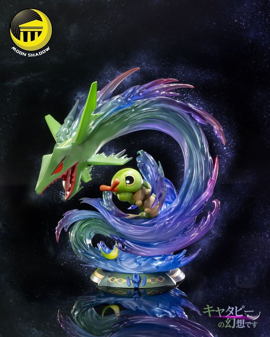 Evolution Series Caterpie evolute to Rayquaza with LED - Pokemon Resin Statue - Moon Shadow Studios