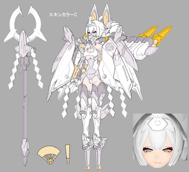 Asura Tamamo no Mae White-faced gold hair (Hakumenkonmo)