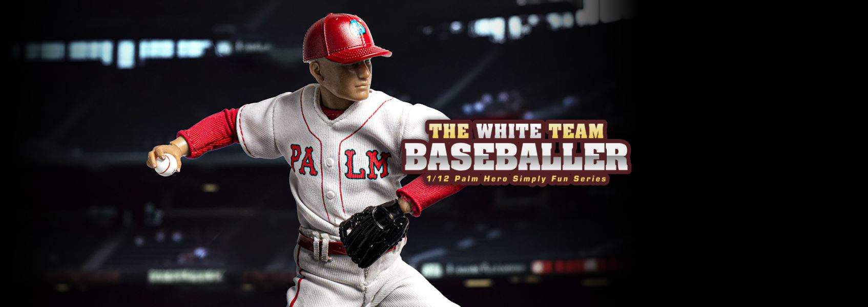 Handheld Hero Real Series-White Team Baseball Player/Blue Team Baseball Player 1/12