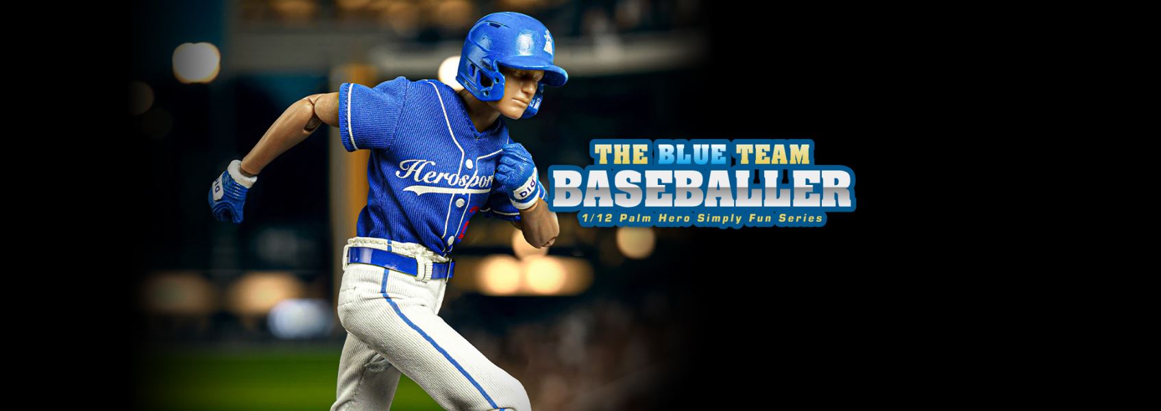 Handheld Hero Real Series-White Team Baseball Player/Blue Team Baseball Player 1/12