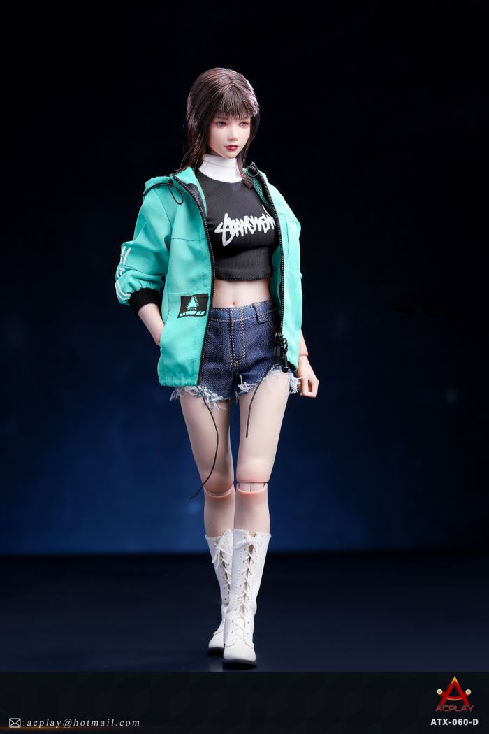 Women's trendy jacket denim shorts clothing set 1/6